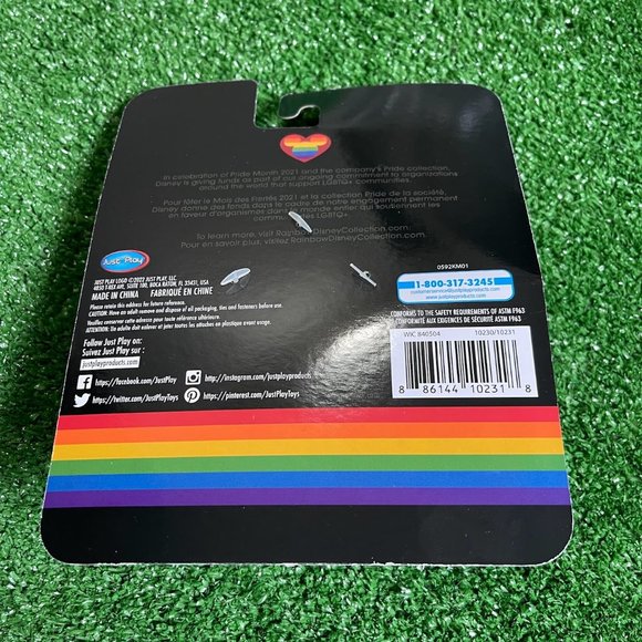 Mickey Mouse Disney Rainbow Collection Keychain Clip-On Pride Soft Plush Toy NEW - Picture 6 of 9